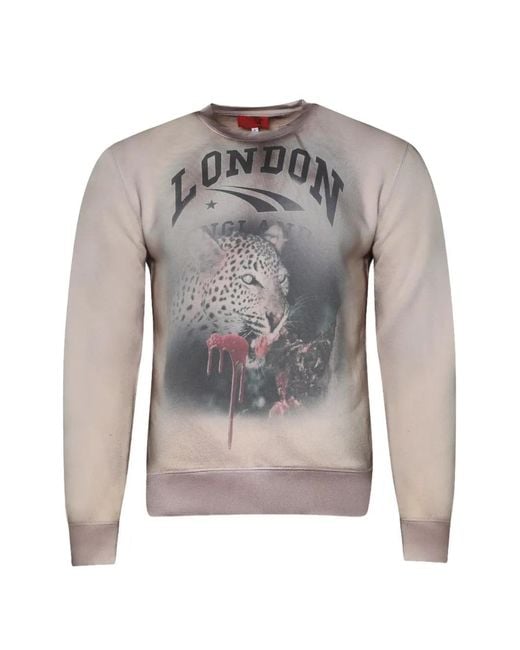 La Maskarade Gray Dirty London Graphic-Print Sweater for men