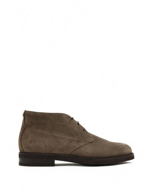 Ferragamo Brown Suede Ankle Boots for men