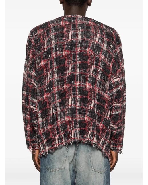 R13 Brown Frayed Cardigan for men