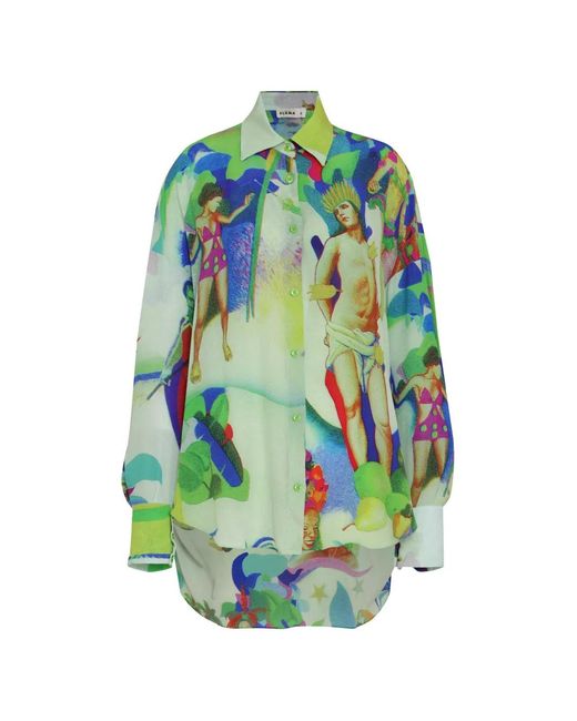 Amir Slama Blue Printed Shirt