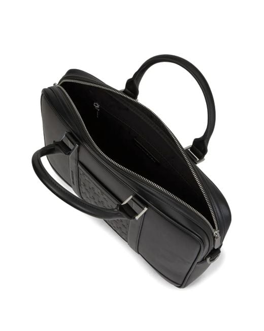 Karl Lagerfeld Black K/Traveller Embossed Briefcase for men