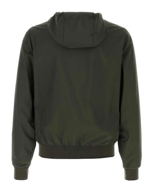 Moorer Green Hooded Bomber Jacket for men