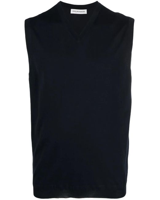 GOES BOTANICAL Blue Sleeveless Knitted Jumper for men