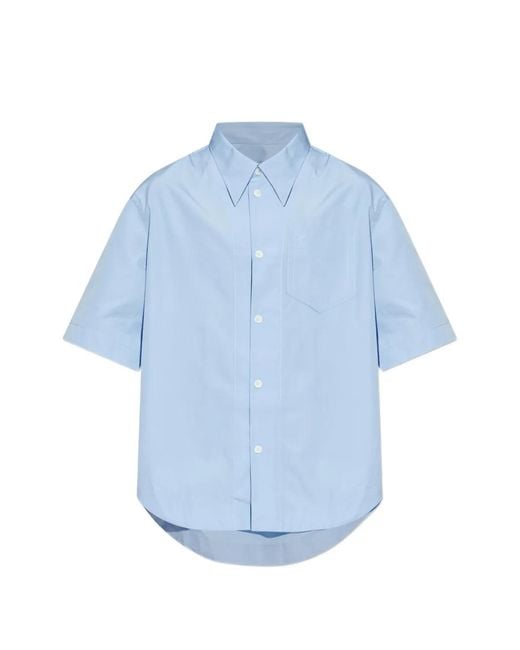 AMI Blue Pocket Short-Sleeve Shirt for men