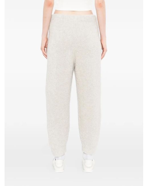 James Perse White Bouclé Drawstring Track Pants