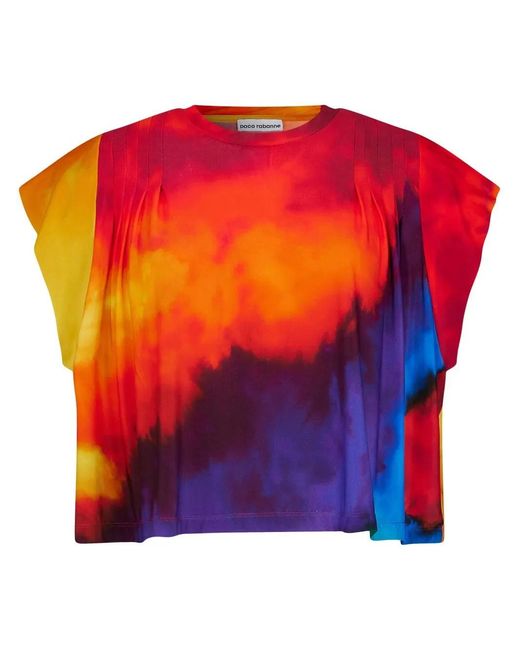Rabanne Red T-Shirt À Imprimé Tie Dye