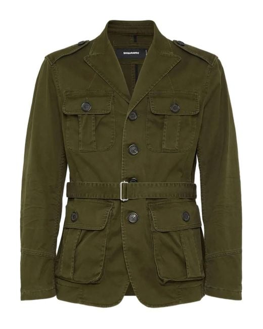 メンズ DSquared² ベルテッド ミリタリージャケット Green