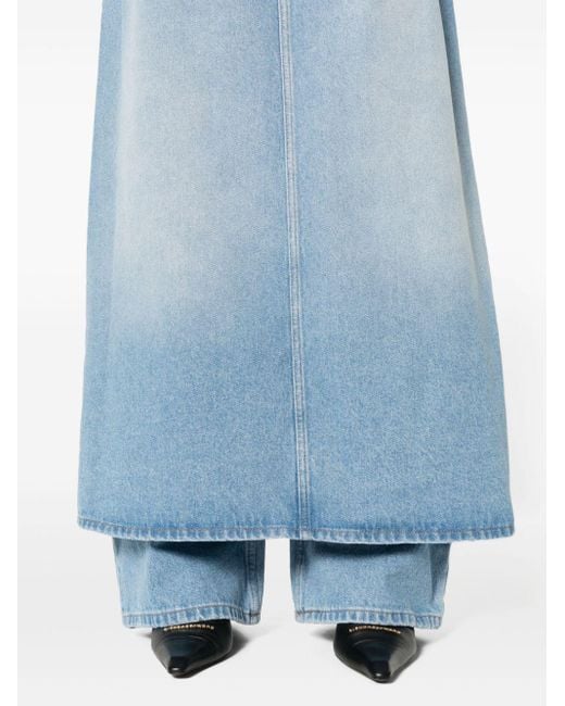 Jean Paul Gaultier Blue Straight-Leg-Jeans im Layering-Look