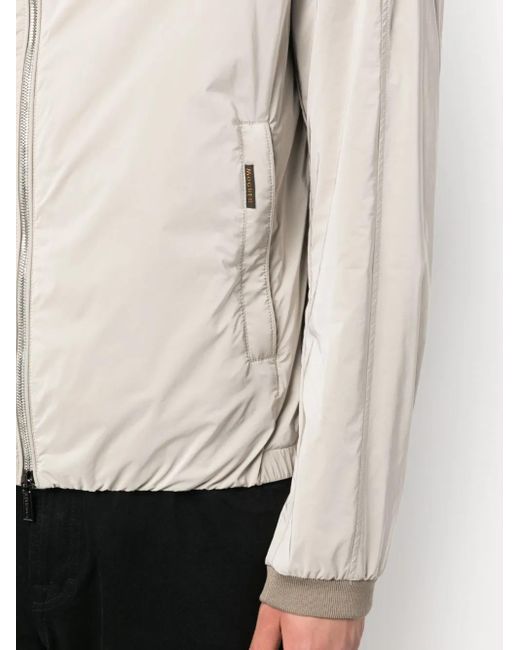 Moorer White Logo-Tag Zip-Up Jacket for men