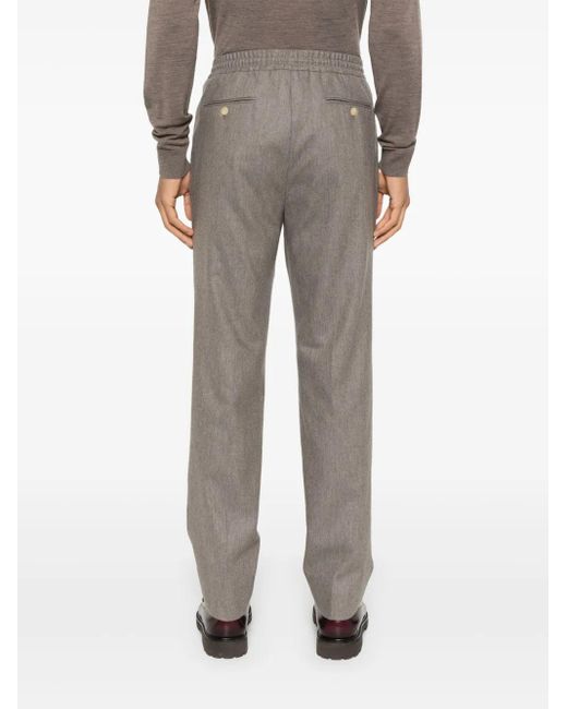 Fursac Gray Wool Elasticated-Waistband Trousers for men