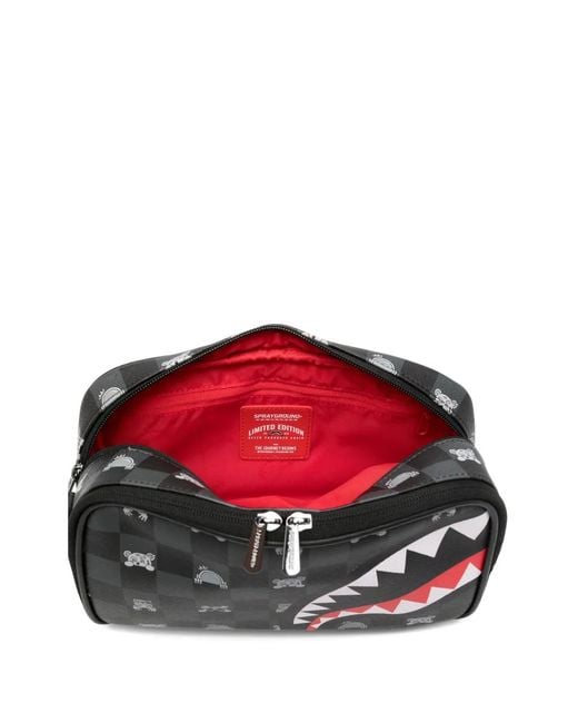 Sprayground Black Patterned Wash Bag