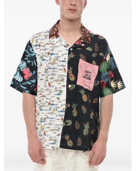 GALLERY DEPT. Black Patchwork Short-Sleeve Shirt