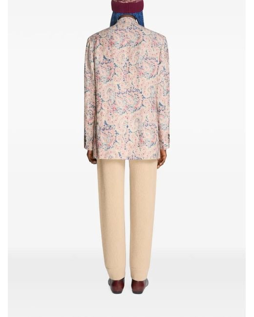 Dries Van Noten Pink Jacquard Double-Breasted Blazer for men
