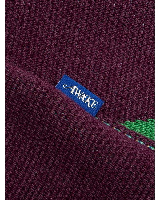 AWAKE NY Purple Floral-Intarsia Sweater Vest for men