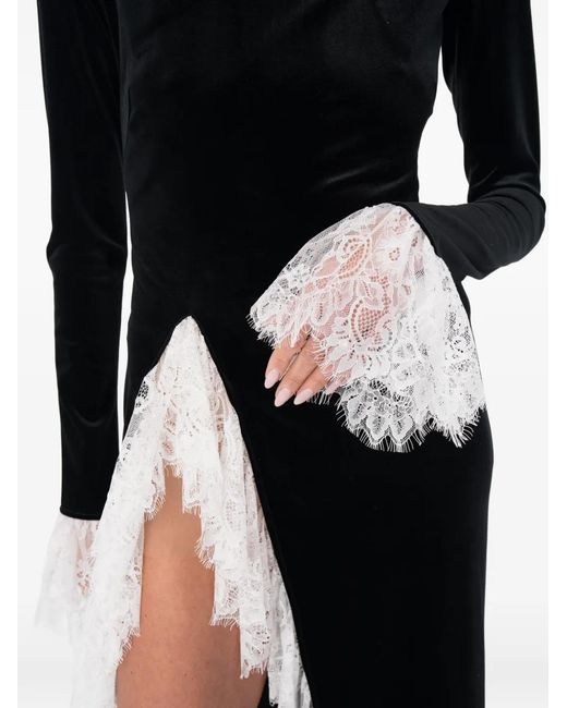 Ana Radu Black Velvet Lace Dress