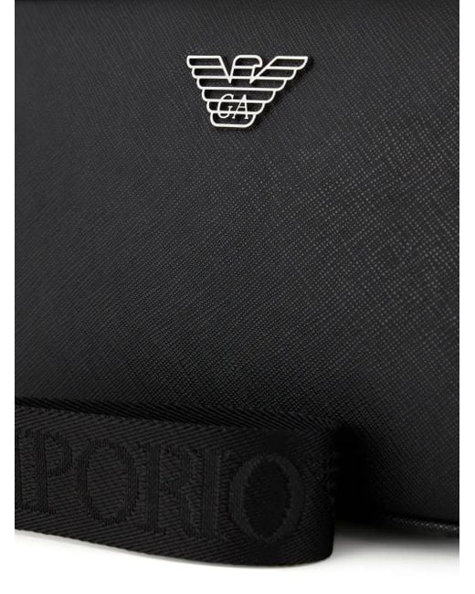 Emporio Armani Toilettas Met Logoplakkaat in het Black voor heren