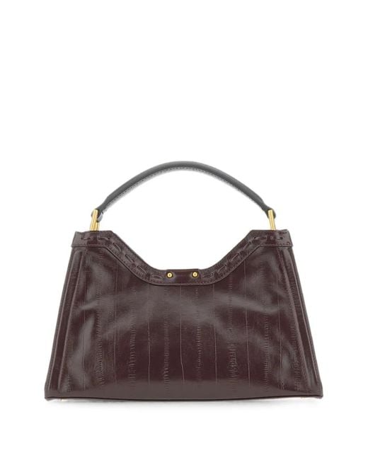 Gianni Chiarini Brown Medium Aurora Striped-Effect Shoulder Bag