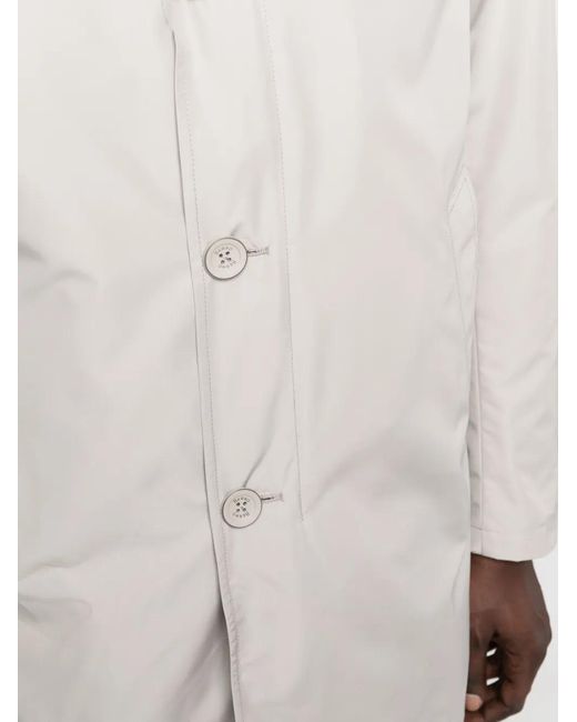 Herno White Single-Breasted Shirt Coat for men