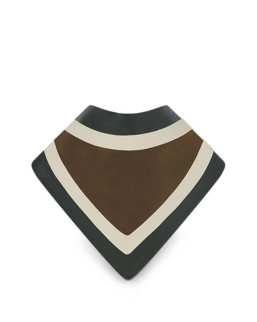 RETORI Brown Colour-Block Leather Bandana Scarf for men