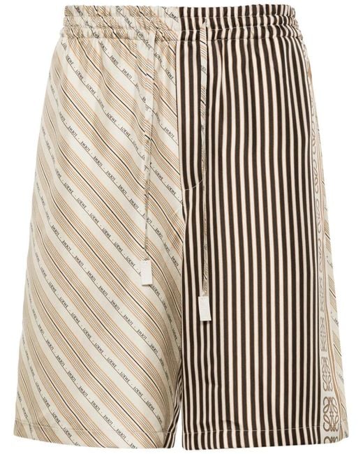 Loewe Natural Anagram-Motif Silk Shorts for men