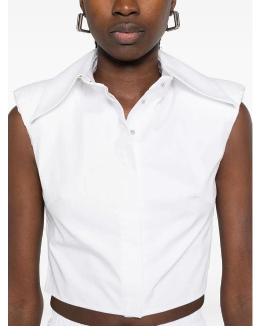 Vestiaire d'un Oiseau Libre White Point-Collar Shirt
