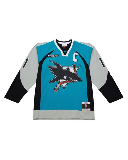 Mitchell & Ness Blue Nhl Jersey Sharks 1999 Owen Nolan Jersey for men