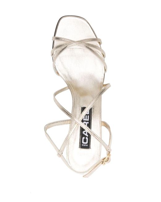 CAREL PARIS White Tango 70mm Laminated Strappy Sandals