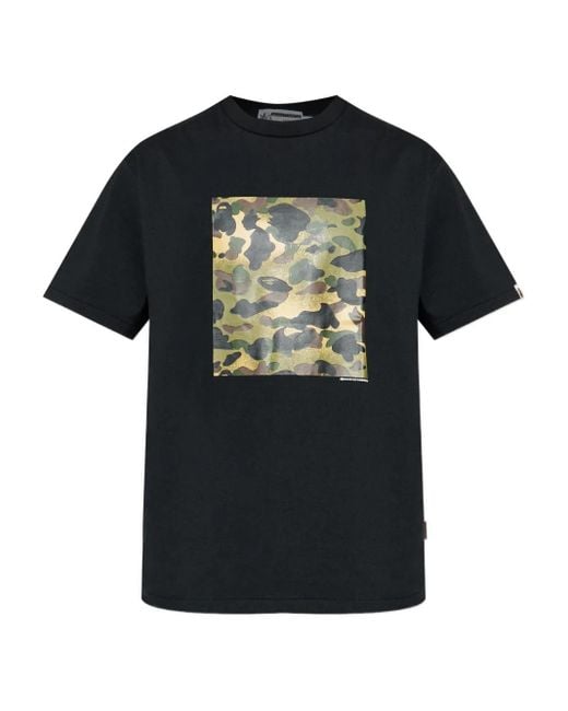 A Bathing Ape Black 1St Camo Cotton T-Shirt for men