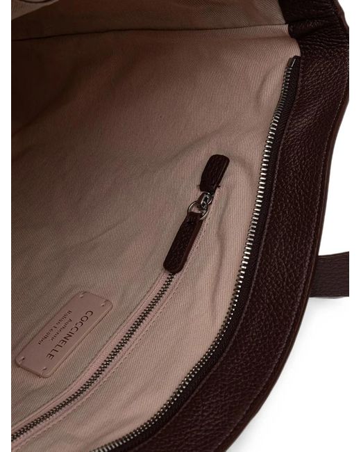 Coccinelle Brown Buckle-Detail Tote Bag