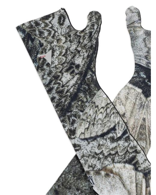 Roa Gray Patterned Gloves