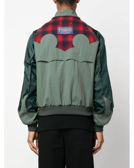Maison Margiela Green X Pendleton Yoke-Detail Bomber Jacket for men