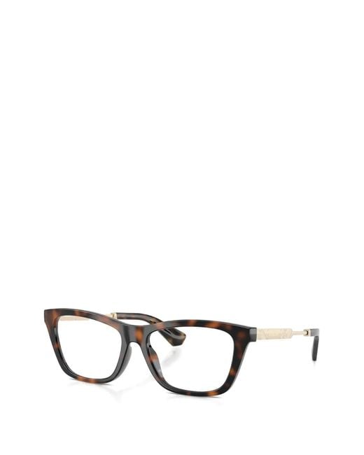 Burberry Black Dark Havana Rectangle-Frame Glasses