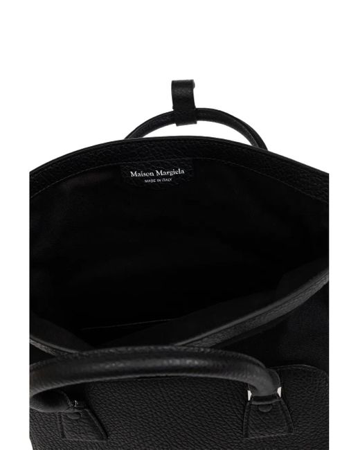 Maison Margiela Black Four-Stitch Two-Way Handbag