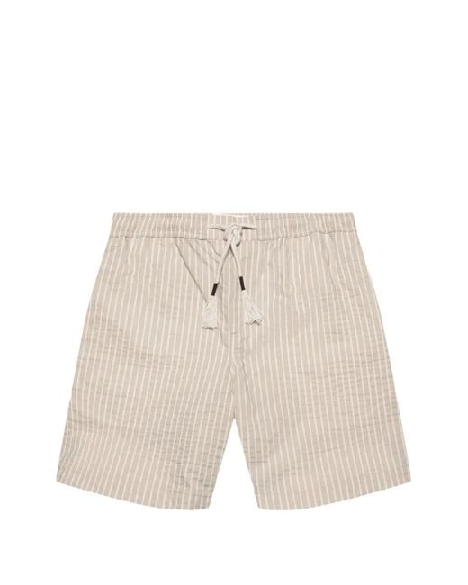 Orlebar Brown White Sonoran Seersucker-Stripe Shorts for men