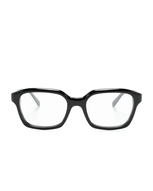 Moncler Black Eckige Brille Mit Logo-Schild