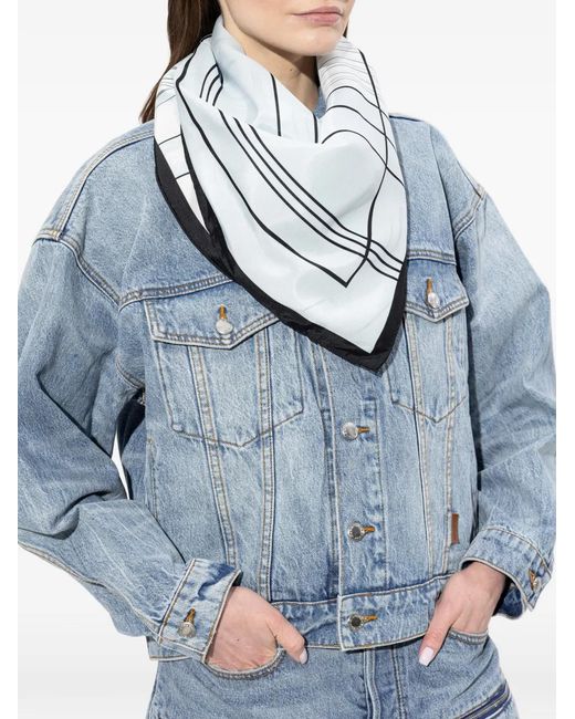 Samsøe & Samsøe White Sahailan Striped Scarf