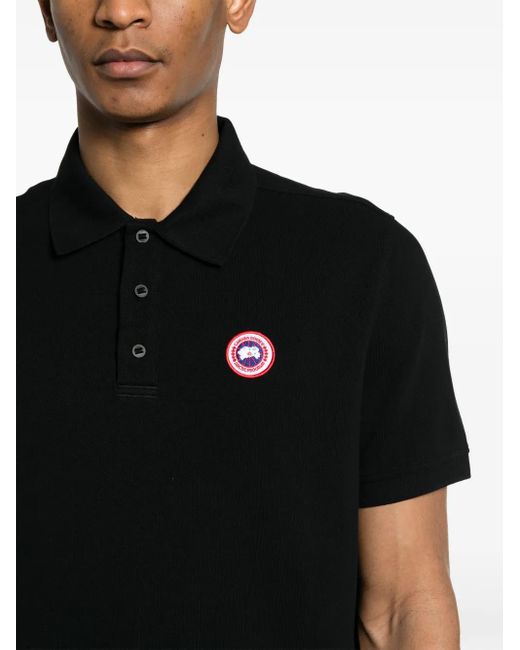 Canada Goose Black Logo Cotton Polo Shirt for men