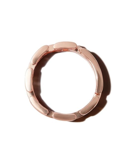 SHAY Pink 18K Rose Partial Pave Journey Link Ring for men