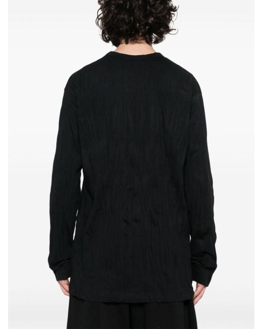 Yohji Yamamoto Langarmshirt mit Knitteroptik in Black für Herren