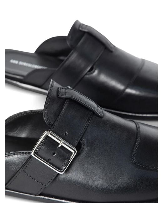 Ann Demeulemeester Black Buckle Leather Sandals for men