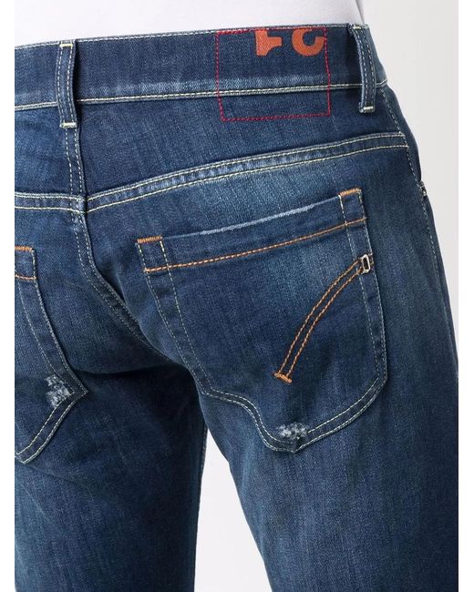 Dondup Blue Mid-Rise Slim-Fit Jeans for men