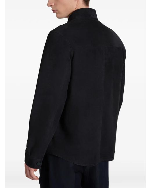 Slowear Blue Suede Overshirt for men