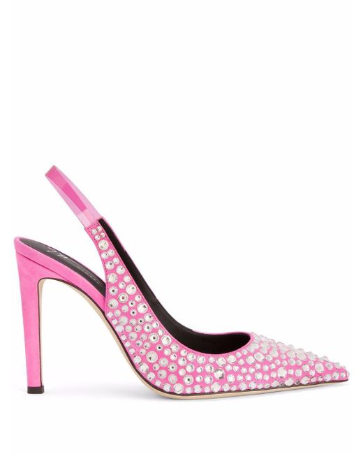 Giuseppe Zanotti Leather Diorite Crystal-embellished Pumps in Pink | Lyst