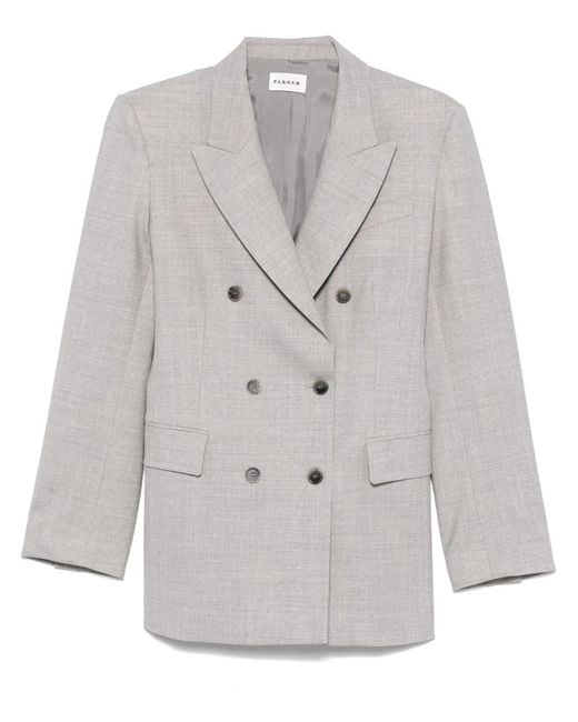 P.A.R.O.S.H. Gray Double-Breasted Blazer