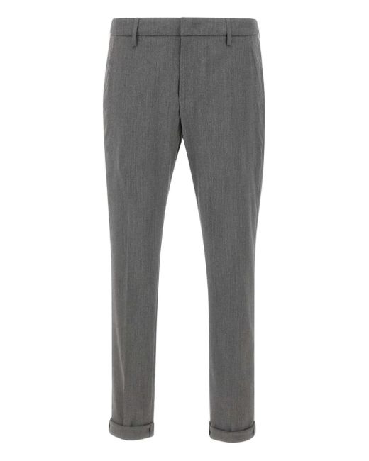 Dondup Gray Straight-Leg Trousers for men
