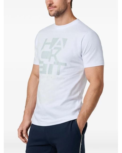 Hackett White Logo-Print T-Shirt for men