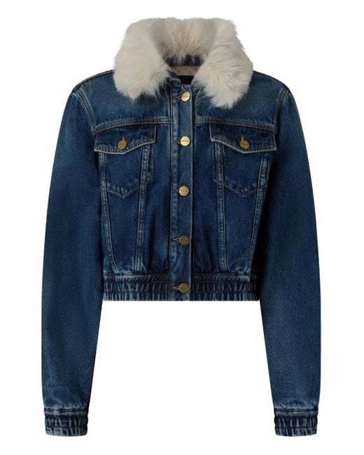 Pinko コントラストカラー デニムジャケット Blue