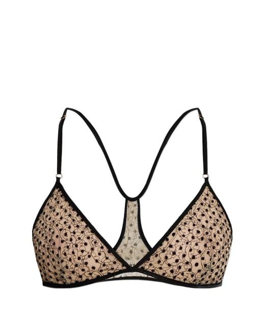 Tom Ford Natural Polka-Dot Lace-Trim Bra