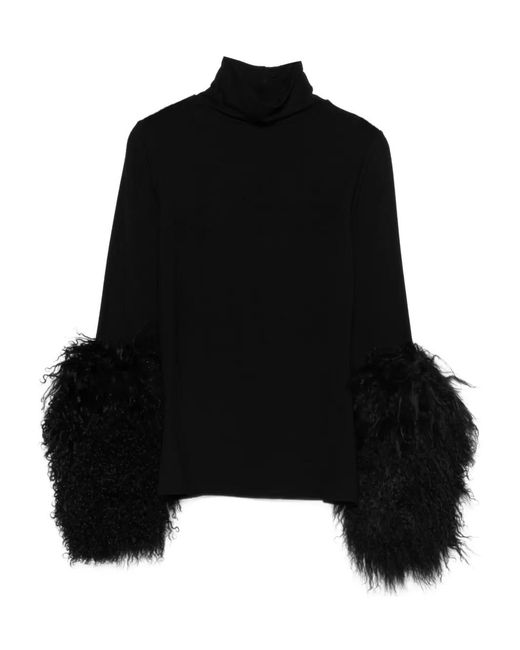 COWBOYS OF HABIT Black Moira Roll-Neck Top