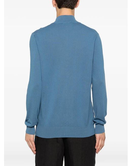 Gran Sasso Blue Sweat À Détail Zippé for men